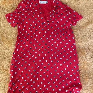 Fighting Eel Dress, M - Red / Navy Dots